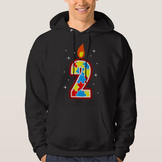 Autism Birthday För barn Småbarn Boy Girl 2 Hoodie (Framsida)