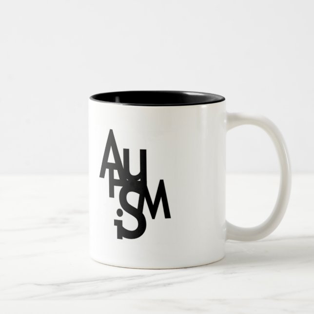 Autism (blandade ihop brev) Två-Tonad mugg (Höger)