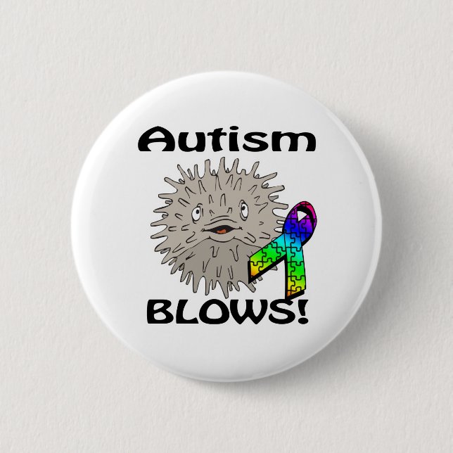 Autism blåser medvetandehöjande design knapp (Framsida)