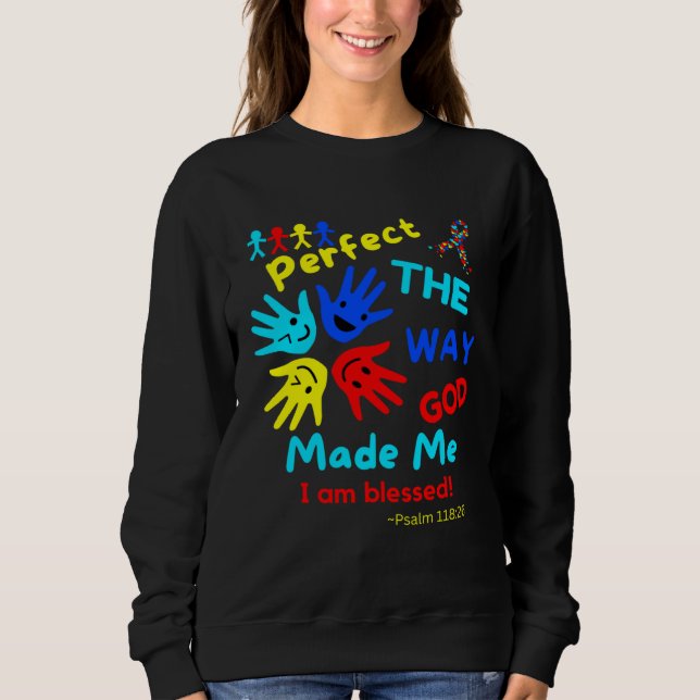 Autism Blessed Psalm Perfect God Made Me Unmasking T Shirt (Framsida)