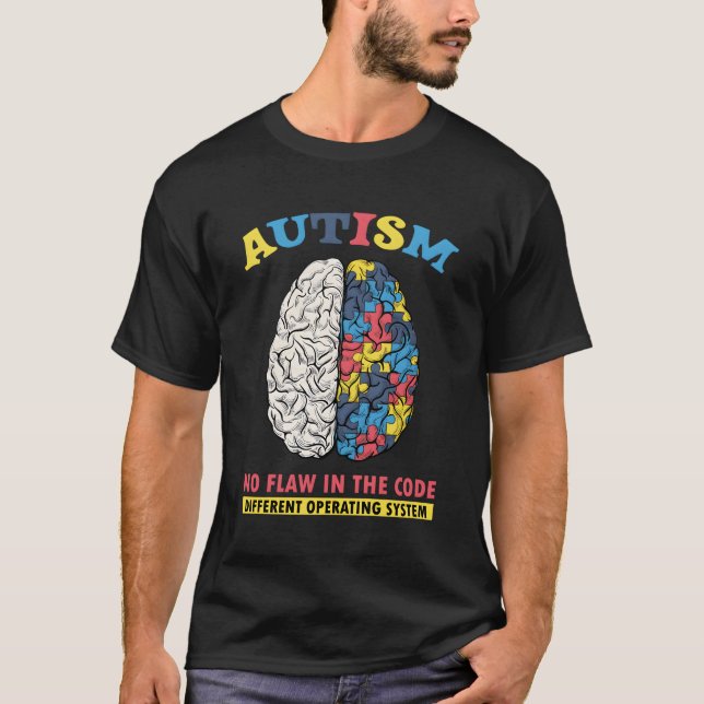 Autism Brain Different operativsystem Autistic P T Shirt (Framsida)