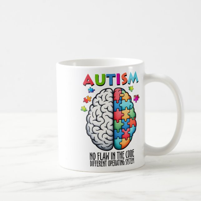 Autism Brain Puzzle No Flaw In The Code  Kaffemugg (Höger)