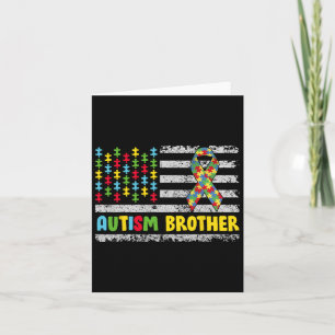 Autism Brother Autism Awareness Mamma Pappa USA fl Kort