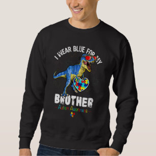 Autism Brother Bära Blue Dino Autism Awareness Kid Lång Ärmad Tröja