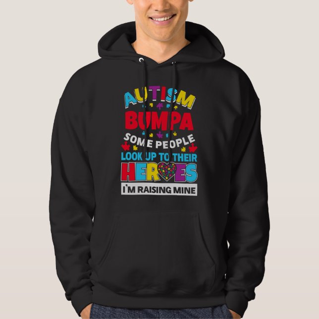 Autism Bumpa Folk vaknar upp sina hjältar Stigning Hoodie (Framsida)