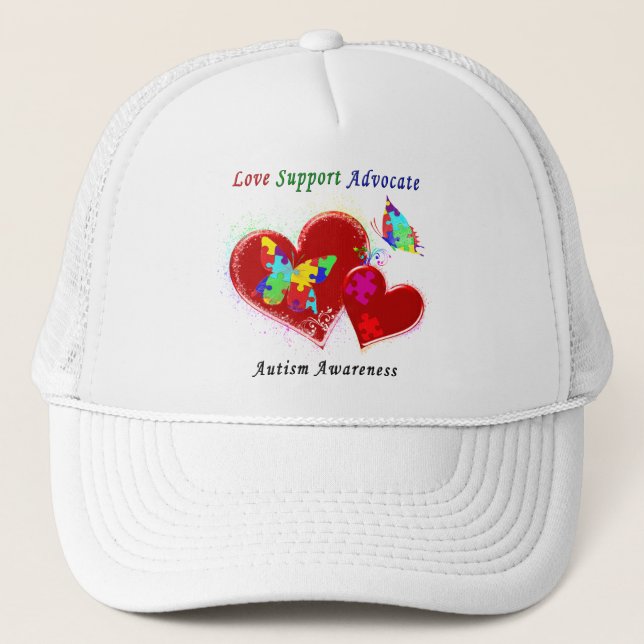 Autism Butterflies in Hearts Keps (Framsida)