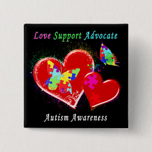 Autism Butterflies in Hearts Knapp