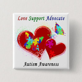 Autism Butterflies in Hearts Knapp
