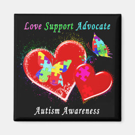 Autism Butterflies in Hearts Magnet