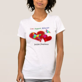 Autism Butterflies in Hearts Tee Shirt