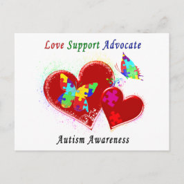 Autism Butterflies in Hearts Vykort