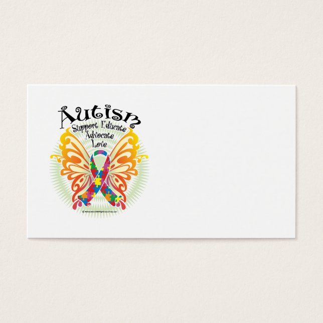 Autism Butterfly 3 Visitkort (Framsidan)
