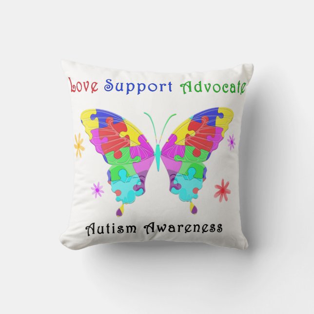 Autism Butterfly Kudde (Framsida)