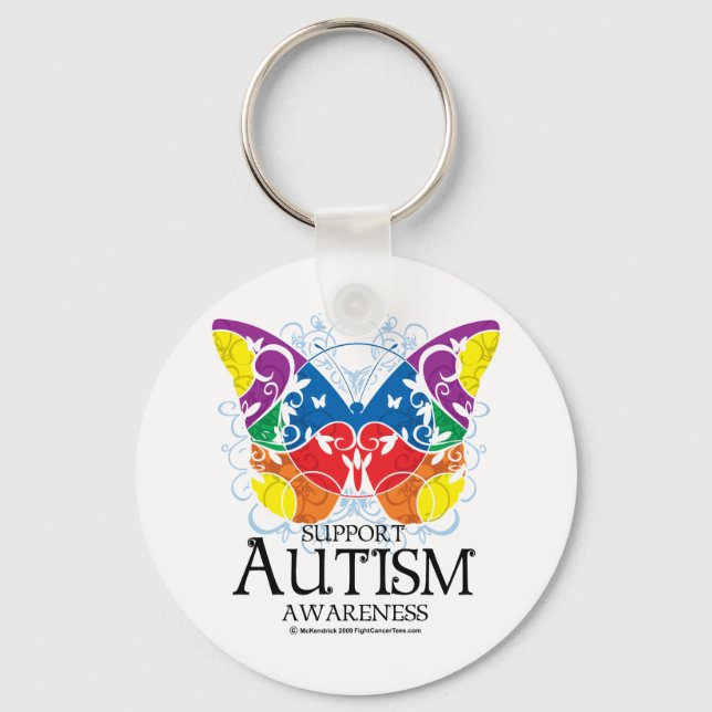 Autism Butterfly Nyckelring (Framsida)