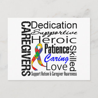 Autism Caregivers Collage Vykort