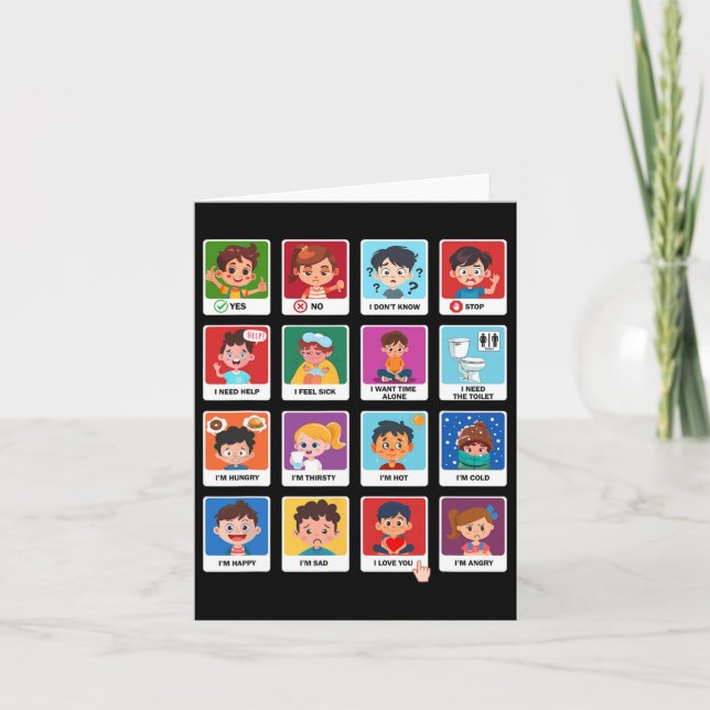 Autism Communication Cards Kids Känslor Tal Th Kort (Framsida)