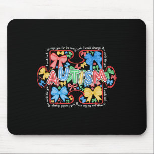 Autism Coquette Bow-pussel Autism-medvetenhet Stol Musmatta