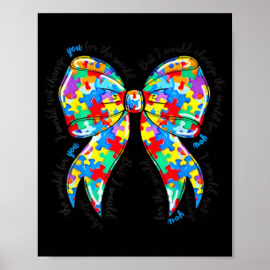Autism Coquette Bow Pussel Autism Medvetenhet Stol Poster