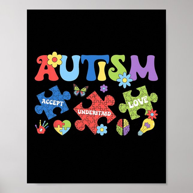 Autism Coquette Bow Puzzles accepterar Kärlek Poster (Framsidan)