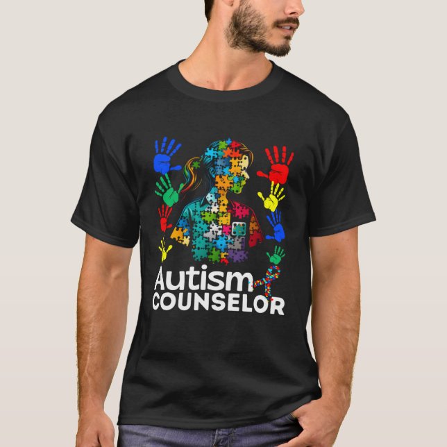 Autism Counselor Navigating Autism Autism Counseli T Shirt (Framsida)