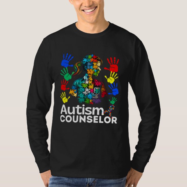 Autism Counselor Navigating Autism Autism Counseli T Shirt (Framsida)