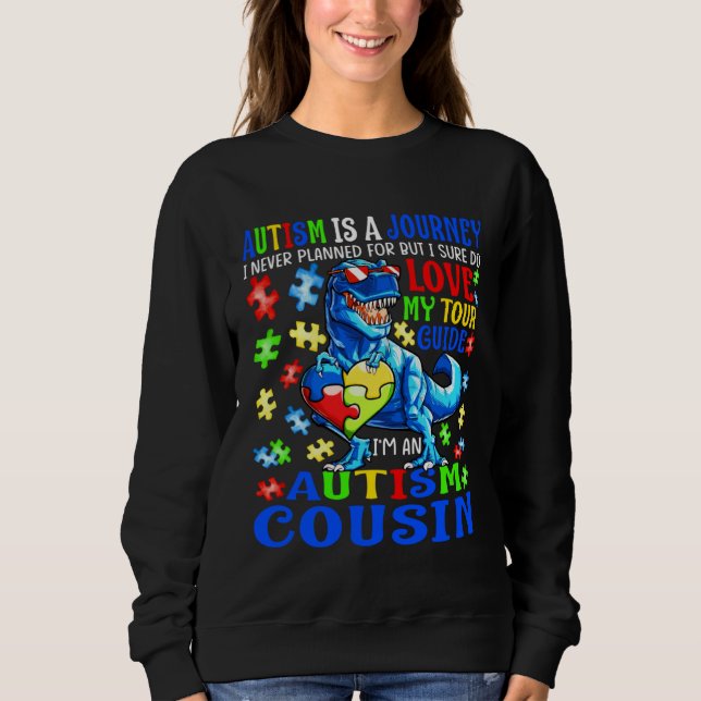 Autism Cousin Journey Quote Autism Awareness Dinos T Shirt (Framsida)