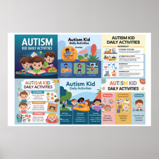 autism - dagligt aktivitetsdiagram poster