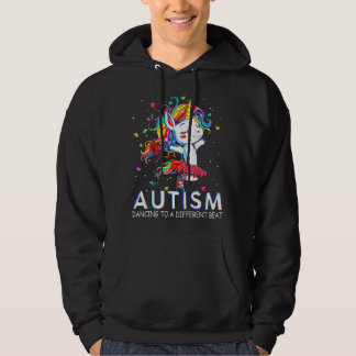 Autism Dansar Efter En Annan Trumma Enhörning Hoodie