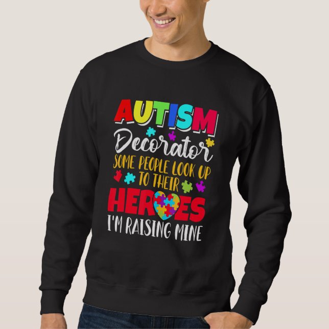 Autism Decorator vissa letar efter sina hjältar Lång Ärmad Tröja (Framsida)