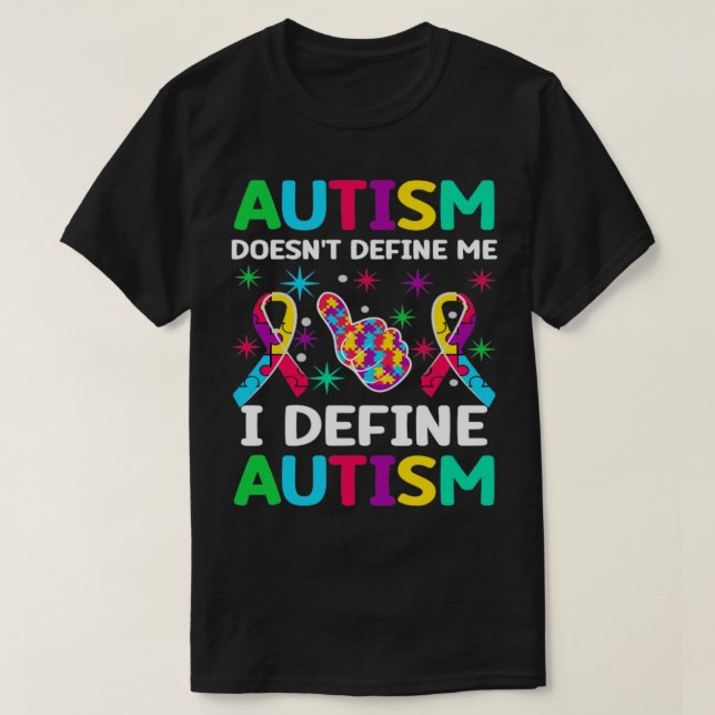 Autism definierar mig som autism Awa T Shirt (Design framsida)