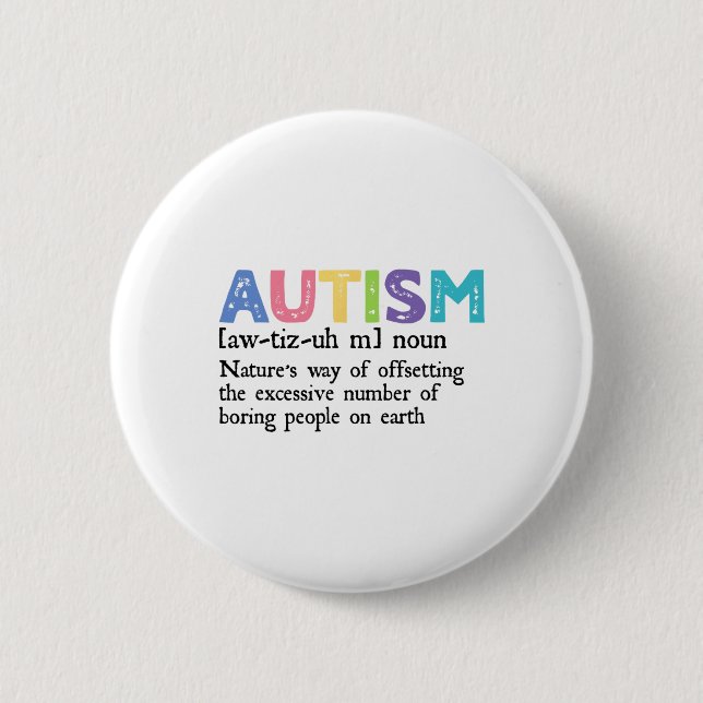 Autism Definition Autism Awareness Acceptance Gift Knapp (Framsida)