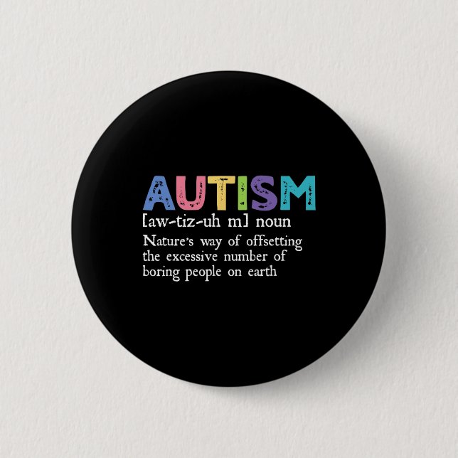 Autism Definition Autism Awareness Acceptance Gift Knapp (Framsida)