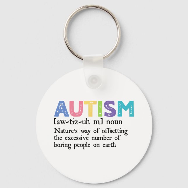 Autism Definition Autism Awareness Acceptance Gift Nyckelring (Framsida)
