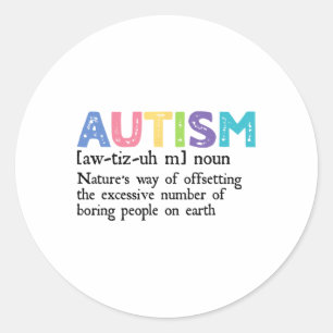 Autism Definition Autism Awareness Acceptance Gift Runt Klistermärke