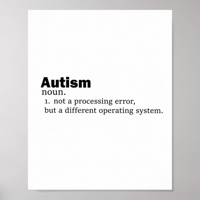 Autism Definition Det är inte ett handikapp en ann Poster (Framsidan)