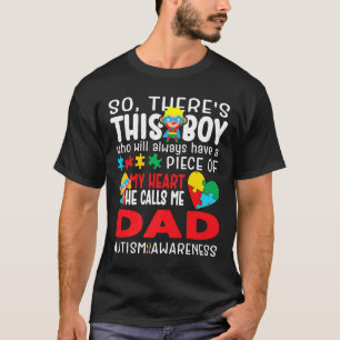 Autism-Den här pojken kallar mig Super Pappa Hjärt T Shirt