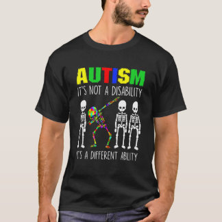 Autism Det Är En Annan Förmåga Rolig Dabbig Skelet T Shirt
