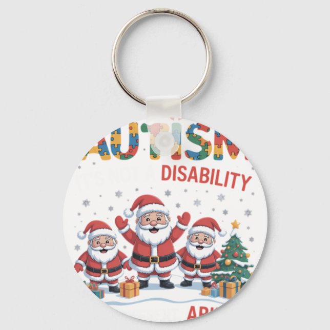 Autism Det är inte ett funktionshinder Dabba Santa Nyckelring (Framsida)