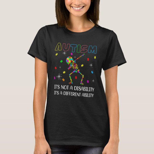 Autism Det är inte ett handikapp, ett skönhetsalte T Shirt (Framsida)