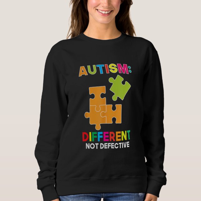 Autism Different Not Defective Spectrum Support Ac T Shirt (Framsida)