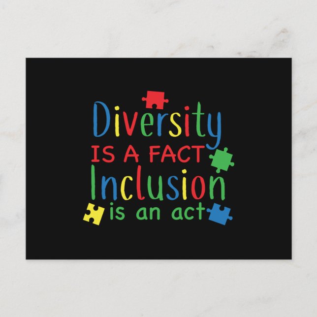 Autism Diversity Puzzle Print Vykort (Framsida)