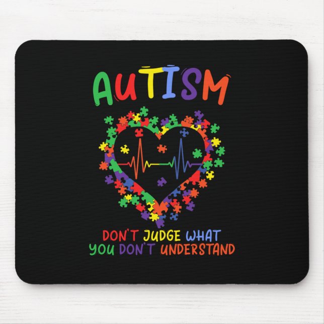 Autism dömer inte vad du inte förstår musmatta (Framsidan)