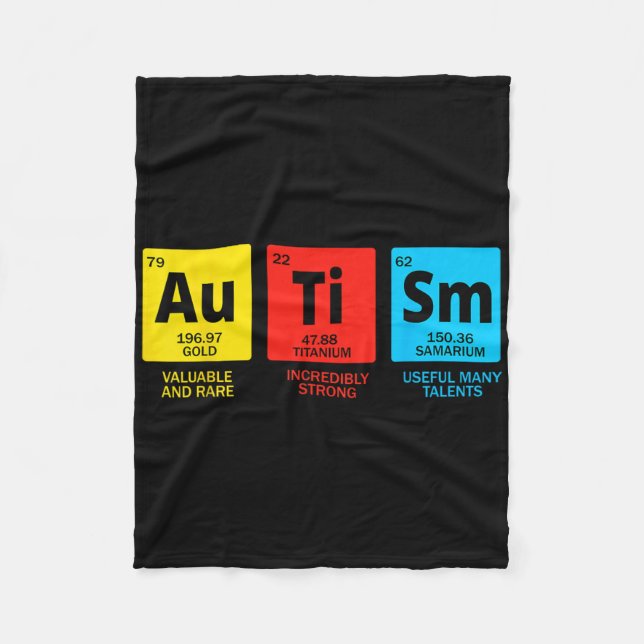 Autism Element Periodiska Systemet Asd Autism Medv Fleecefilt (Framsidan)
