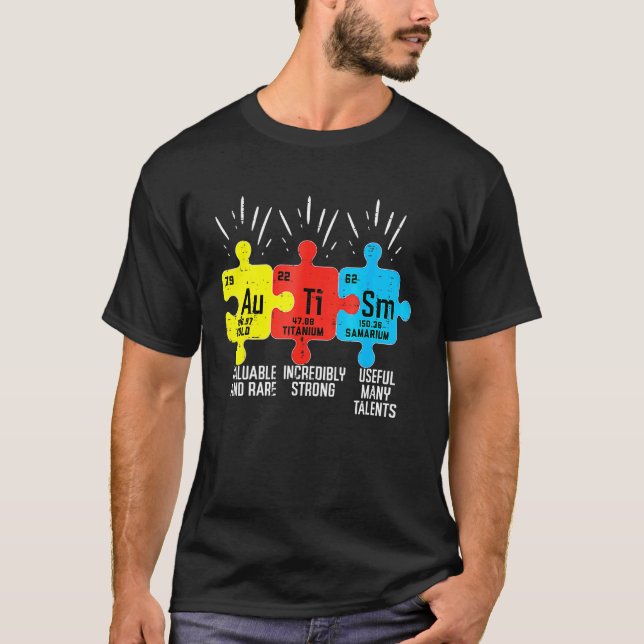 Autism Element Periodiska Tabellen  Medvetenhet As T Shirt (Framsida)