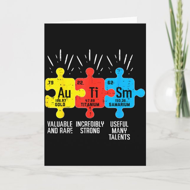 Autism Element Periodiska Tabellen Medvetenhet Asd Kort (Framsida)