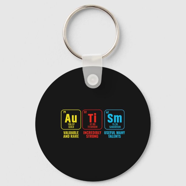 Autism Element Periodiska Tabellen Medvetenhet Asd Nyckelring (Framsida)