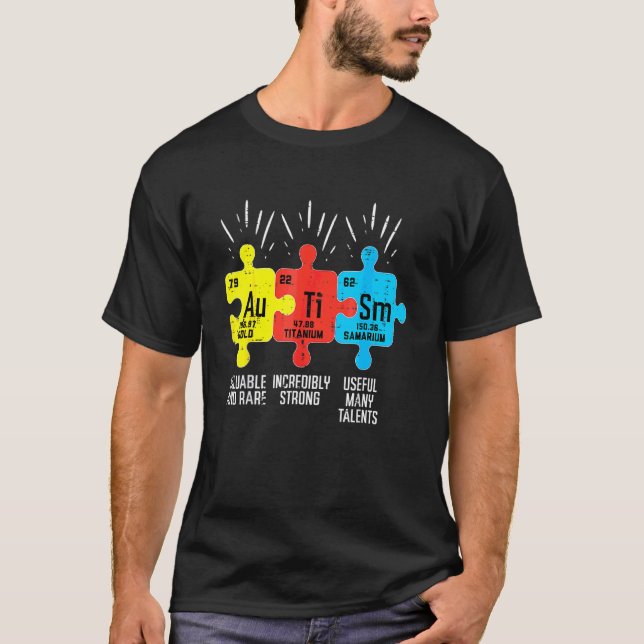 Autism Element Periodiska Tabellen Medvetenhet Asd T Shirt (Framsida)