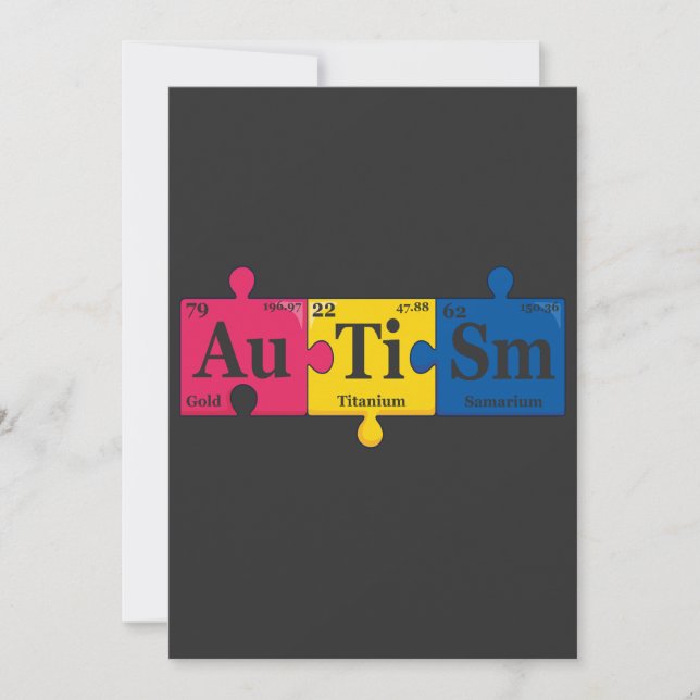 Autism Element Periodiskt System Medvetenhet Kemi Inbjudningar (Framsida)