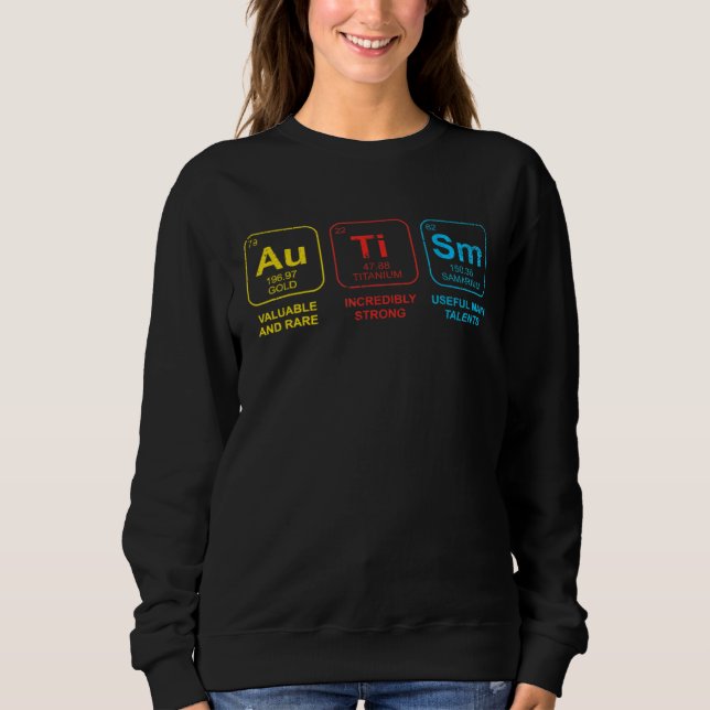 Autism Elements Periodic Table Awareness ASD Men W T Shirt (Framsida)
