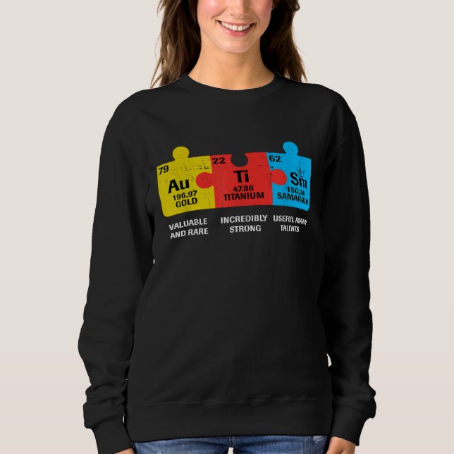 Autism Elements Periodic Table Awareness ASD Men W T Shirt (Framsida)